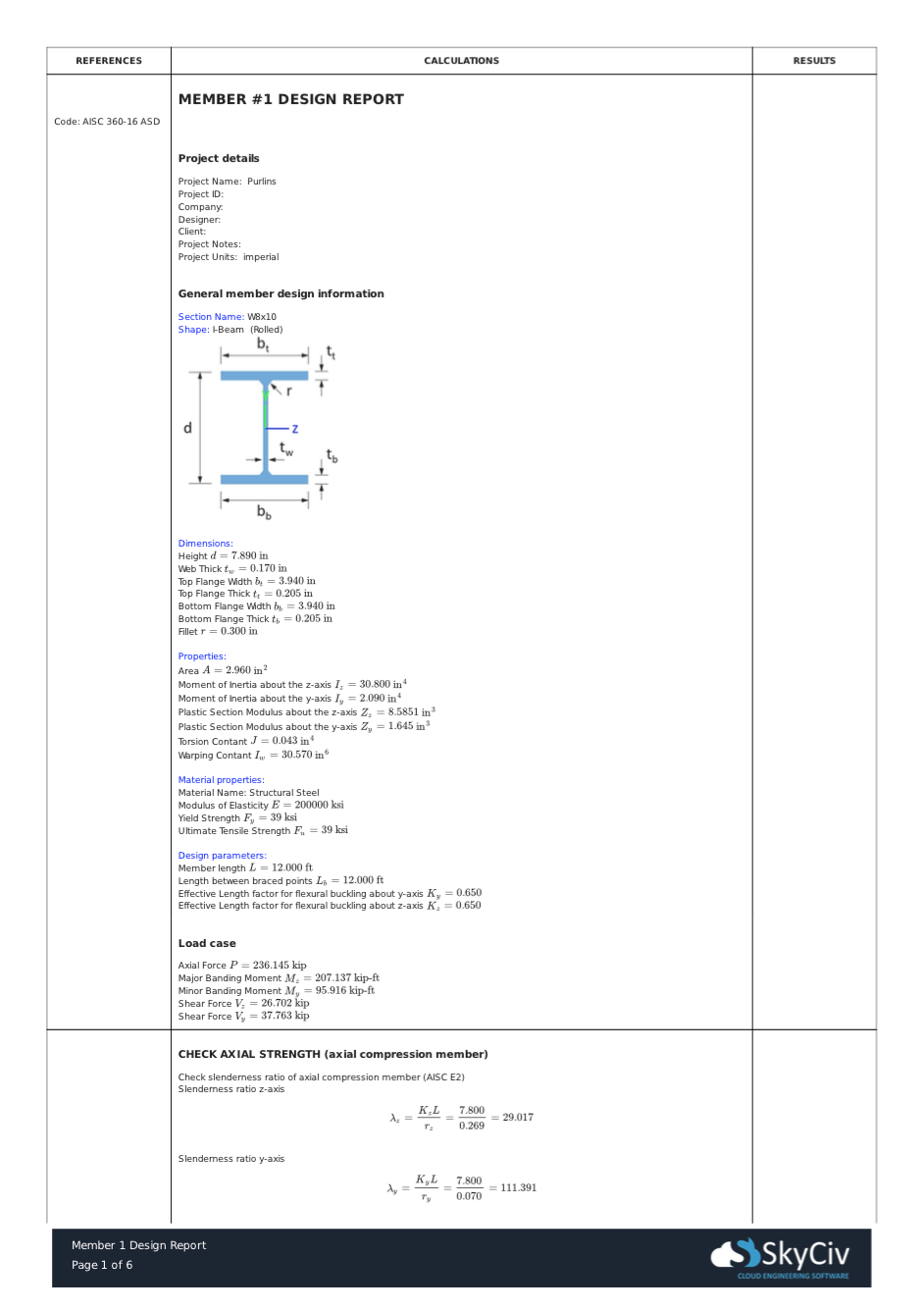 Mac usage in engineering skyciv, SkyCiv reporting