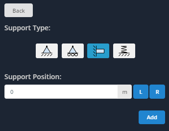 SkyCiv Beam Add Support