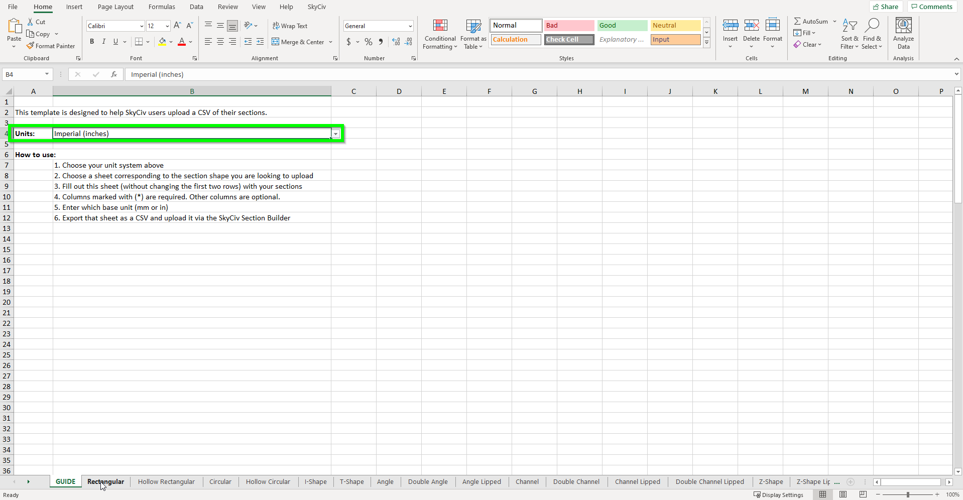 Section Builder Upload - Units