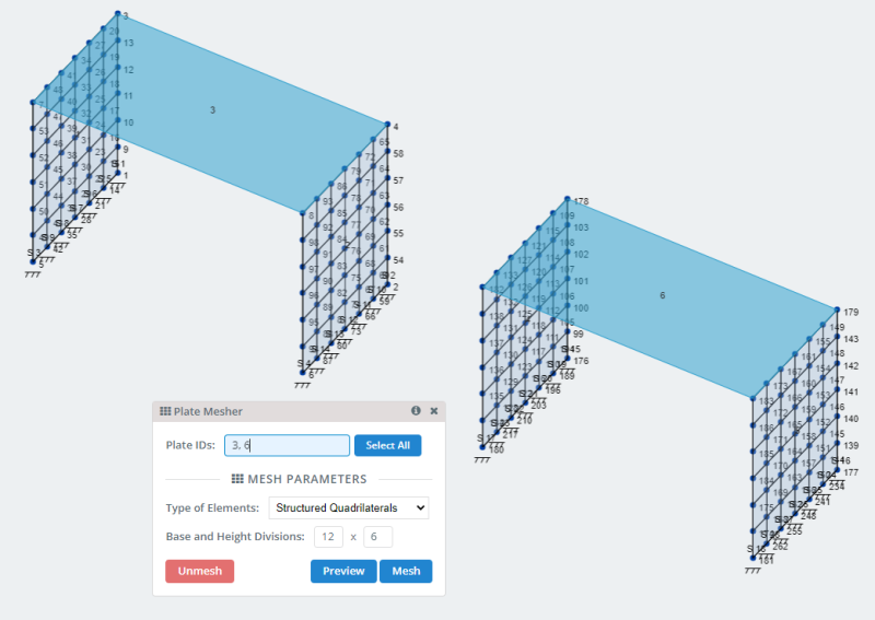 Orthotropic Plates, meshing plates