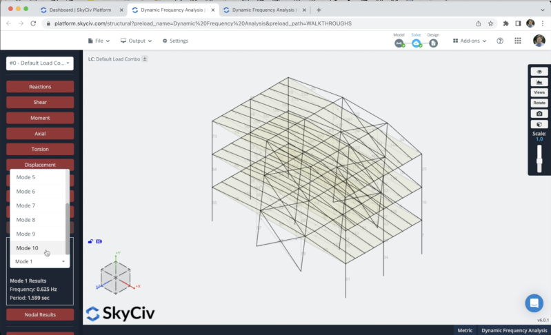 10.1 Modes analysis Modal analysis results on S3D