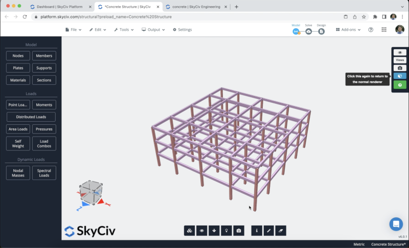 sections result Model a concrete structure, sections and materials