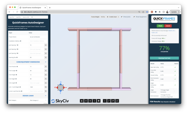 QuickFrames Case Study SkyCiv Structural Analysis Software 3D Building