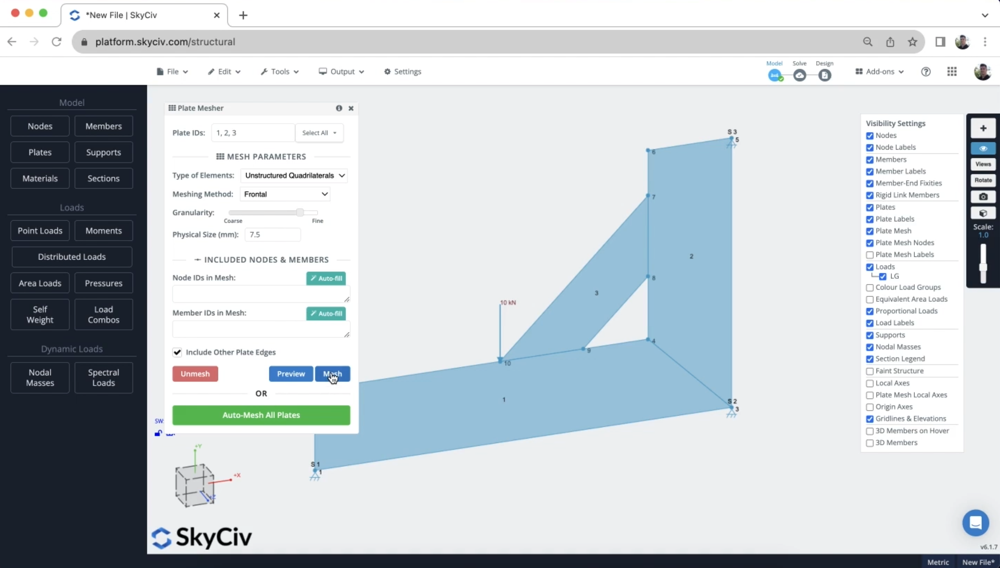 meshing-your-connector-model-structural-analysis-software Steel Silo Structure using Plates