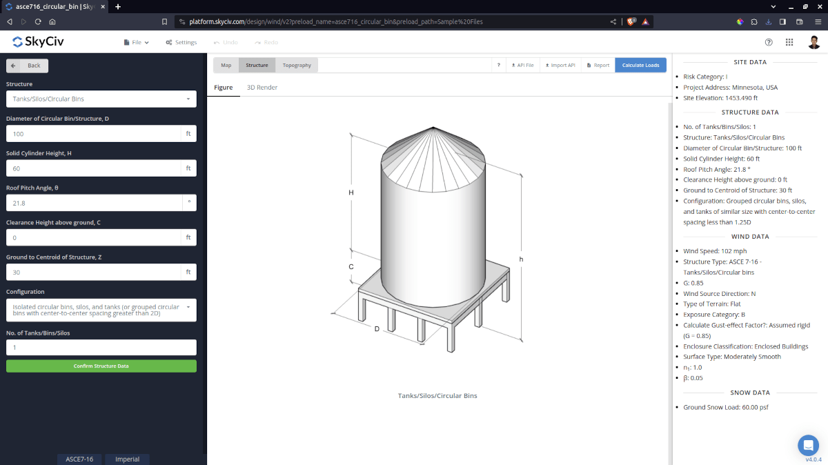 Windlastberechnungen für Rundbehälter, Silos, Panzer