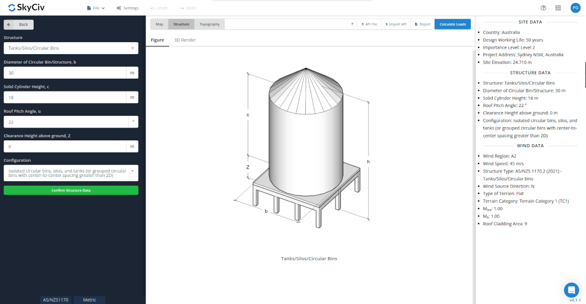 Circular bin structura data input parameters