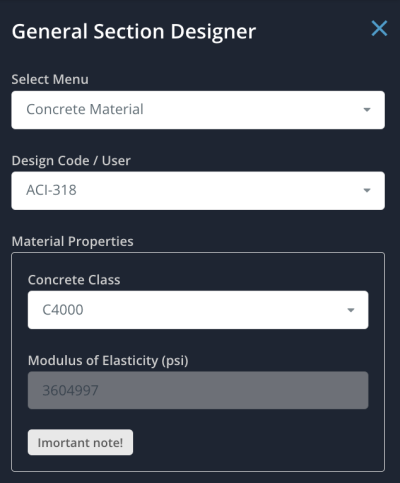 18 Concrete Material Menu