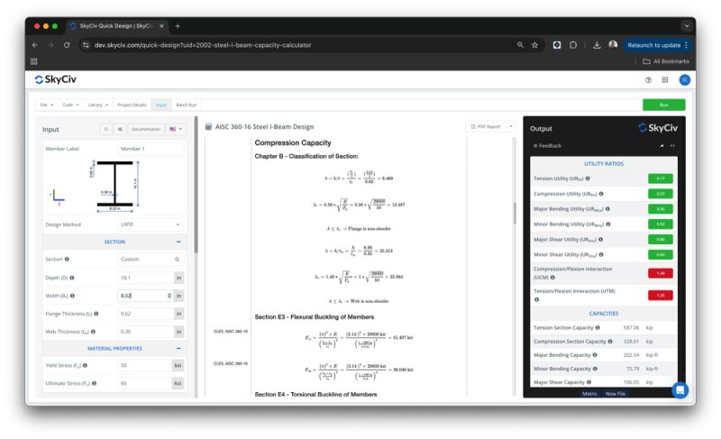 AISC-steel-design-software-skyciv-quick-design-library-2025