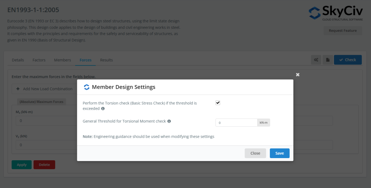 Member Design Torsion checks