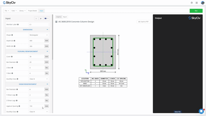 AS 3600:2018 Concrete Column Quick Design