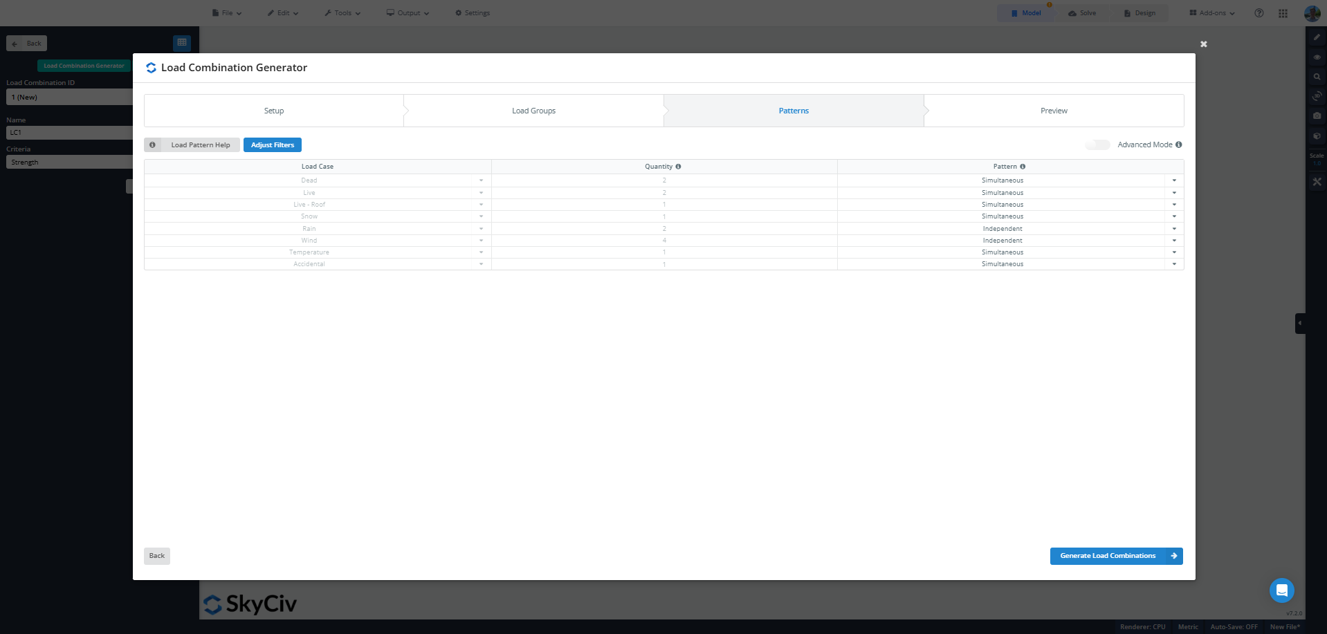 S3D Load Combo Gen Load Combination Generator